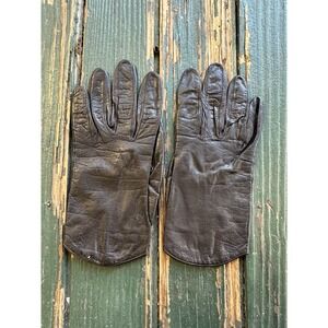 Yves Saint Laurent Leather Gloves Womens 6 or XS/S YSL Black Vtg Goth